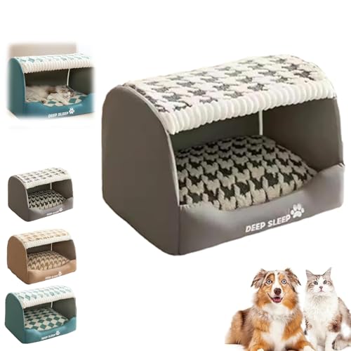 ZANWANXIN Cozy Dog House, Cozy Dog House Bed, Fall and Winter Dog House Indoor, Inside Dog House with Removable Cushion,for Small Medium Large Dogs Cats (Gray, L) von ZANWANXIN