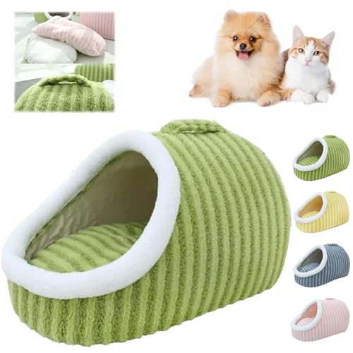 ZANWANXIN Cozy Hideaway Pet Bed, Cozy Cave Dog Bed Large, Pet Bed with Cover Cave,Zentric Dog Bed, Non-Slip Washable Soft Pet Slipper Cave Bed Sleeping Bag for Small Medium Pets (Green, 60*45*35CM) von ZANWANXIN