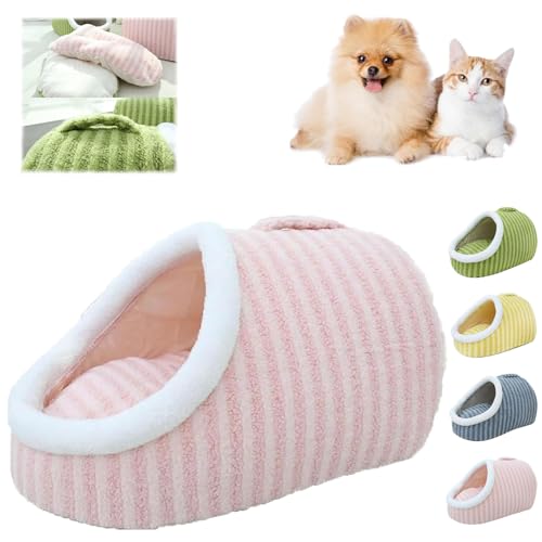 ZANWANXIN Cozy Hideaway Pet Bed, Cozy Cave Dog Bed Large, Pet Bed with Cover Cave,Zentric Dog Bed, Non-Slip Washable Soft Pet Slipper Cave Bed Sleeping Bag for Small Medium Pets (Pink, 45*30*25CM) von ZANWANXIN