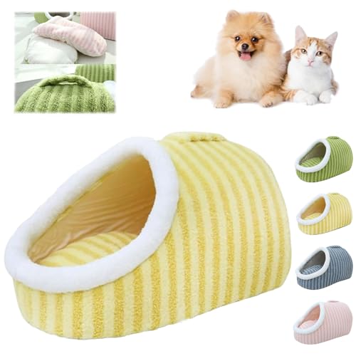 ZANWANXIN Cozy Hideaway Pet Bed, Cozy Cave Dog Bed Large, Pet Bed with Cover Cave,Zentric Dog Bed, Non-Slip Washable Soft Pet Slipper Cave Bed Sleeping Bag for Small Medium Pets (Yellow, 45*30*25CM) von ZANWANXIN