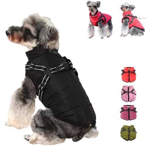 ZANWANXIN Furry King Dog Winter Coat, Furry Dog Jacket, Furryking 3 in 1 Winter Jacket for Dogs, Waterproof Windproof Dog Snow Jacket with Zipper, for Small Medium Large Dogs (Black, 2XL) von ZANWANXIN