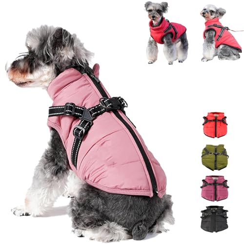 ZANWANXIN Furry King Dog Winter Coat, Furry Dog Jacket, Furryking 3 in 1 Winter Jacket for Dogs, Waterproof Windproof Dog Snow Jacket with Zipper, for Small Medium Large Dogs (Pink, 2XL) von ZANWANXIN