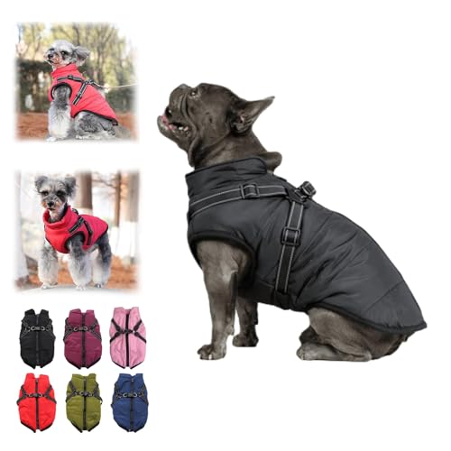 ZANWANXIN Furry King Dog Winter Coat, Furryking 2 in 1 Winter Jacket for Dogs,Waterproof Windproof Dog Snow Jacket with Zipper, for Small Medium Large Dogs. (Black, 2XL) von ZANWANXIN