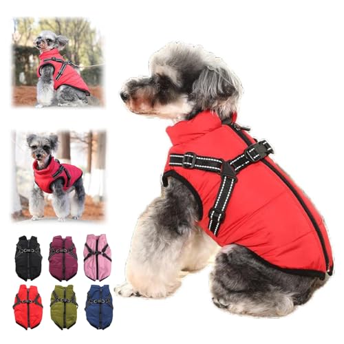 ZANWANXIN Furry King Dog Winter Coat, Furryking 2 in 1 Winter Jacket for Dogs,Waterproof Windproof Dog Snow Jacket with Zipper, for Small Medium Large Dogs. (Red, 2XL) von ZANWANXIN