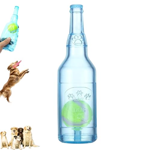 ZANWANXIN Pet Chew Beer Bottle with Tennis Ball, Beer Bottle with Tennis Ball Dog Toy, Crunch and Play Bottle Dog Toy, Interactive for Small Medium Boredom (Red) von ZANWANXIN