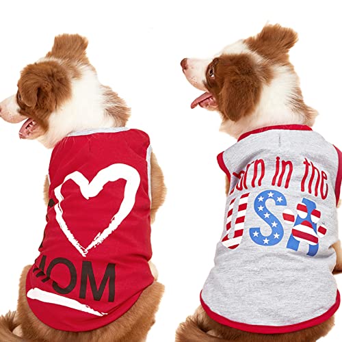 2 Stück Hundehemde Bedruckte Katzen T-Shirts Baumwolle Haustier T-Shirt Welpen Sweatshirt Pull Outfit für Hunde Katzen XL von ZAOWU