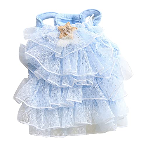 Hund Sommerkleid Haustier Gypsophila Hochzeitskleid Süßer Rock HundeTutu Kleid Katze Rock Prinzessin Kleid Blau S von ZAOWU