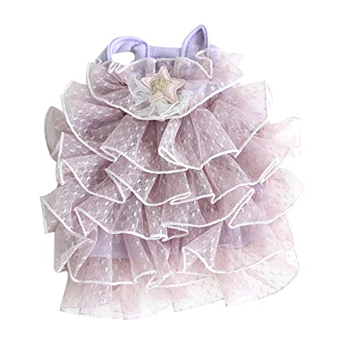 Hund Sommerkleid Haustier Gypsophila Hochzeitskleid Süßer Rock HundeTutu Kleid Katze Rock Prinzessin Kleid Lila L von ZAOWU