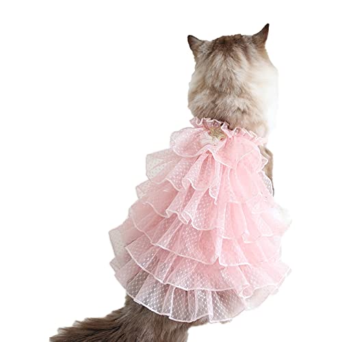 Hund Sommerkleid Haustier Gypsophila Hochzeitskleid Süßer Rock HundeTutu Kleid Katze Rock Prinzessin Kleid Rosa L von ZAOWU