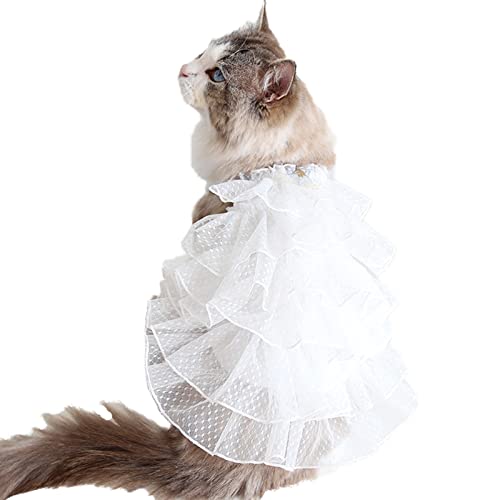 Hund Sommerkleid Haustier Gypsophila Hochzeitskleid Süßer Rock HundeTutu Kleid Katze Rock Prinzessin Kleid Weiß L von ZAOWU