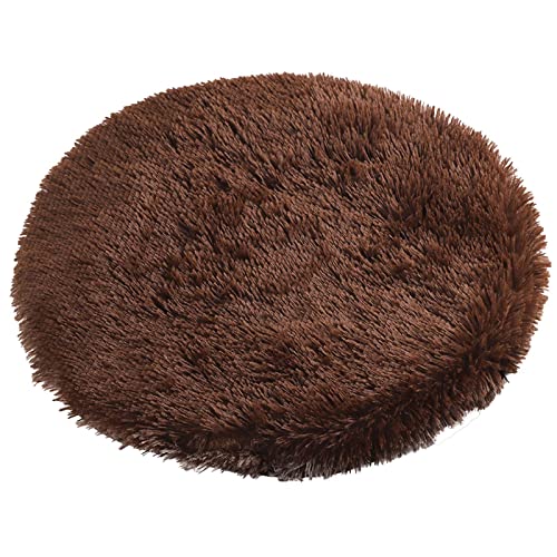 Hundebett Bettmatte für Hunde Weiches Plüsch Hundebett Waschbare Katzenbettmatte Weiche Warme Decke Kaffee Durchmesser 40cm von ZAOWU