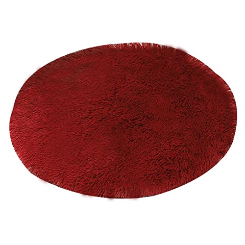 Hundebett Bettmatte für Hunde Weiches Plüsch Hundebett Waschbare Katzenbettmatte Weiche Warme Decke Rot Durchmesser 100cm von ZAOWU