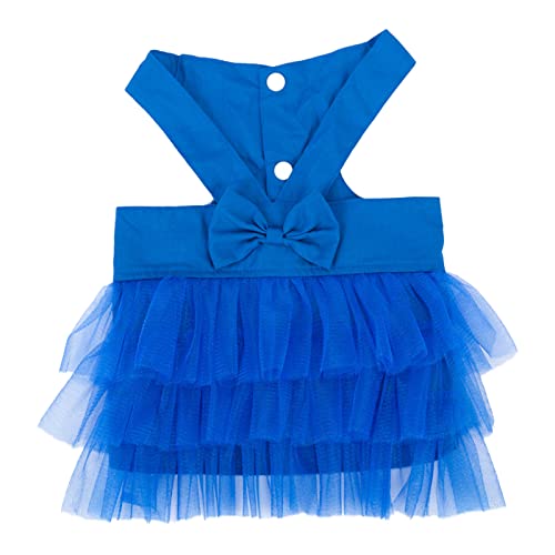 Hundekleid Prinzessinnenkleid Tutu Blume Pailletten Haustierkleid Katze Rock Chihuahua Kleidung Prinzessin Kleid Blau L von ZAOWU