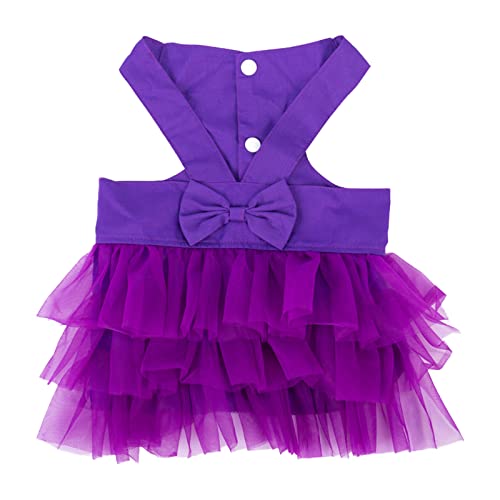 Hundekleid Prinzessinnenkleid Tutu Blume Pailletten Haustierkleid Katze Rock Chihuahua Kleidung Prinzessin Kleid Lila S von ZAOWU