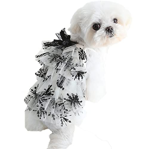 Hundekleid Schwarz und Weiß Sommerkleid Melaleuca Rock Haustier Tutu Kleid Katze Niedlich Prinzessin Kleid M von ZAOWU