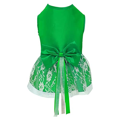 Hundekleider Mode Haustier Katzenrock Mesh Hündchen Prinzessin Kleid Bowknot Tutu Rock Partykleid Grün L von ZAOWU