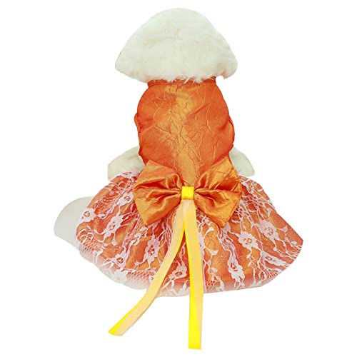 Hundekleider Mode Haustier Katzenrock Mesh Hündchen Prinzessin Kleid Bowknot Tutu Rock Partykleid Orange M von ZAOWU