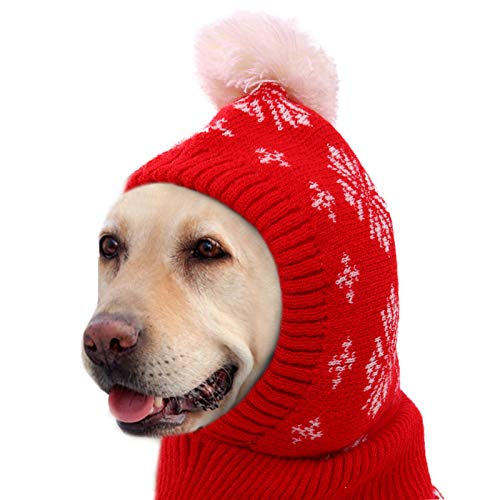 Hund Weihnachten Beanie Mütze mit Pompon, Haustier Weihnachtsmütze für kleine/mittel/große Hunde/Katzen, Hund Wintermütze, Weihnachten Hund Hut, Hüte für Haustiere, Hund Bekleidung bei kaltem Wetter von ZARYIEEO