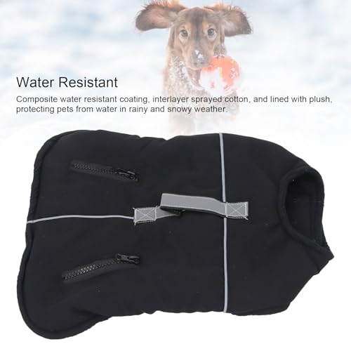 Warme Hundekleidung, wasserdichte Warme Hunde-Fleecejacke mit Reflektierenden Streifen, Hundeweste für Kaltes Wetter für Große Hunde (M) von ZASCHMOY