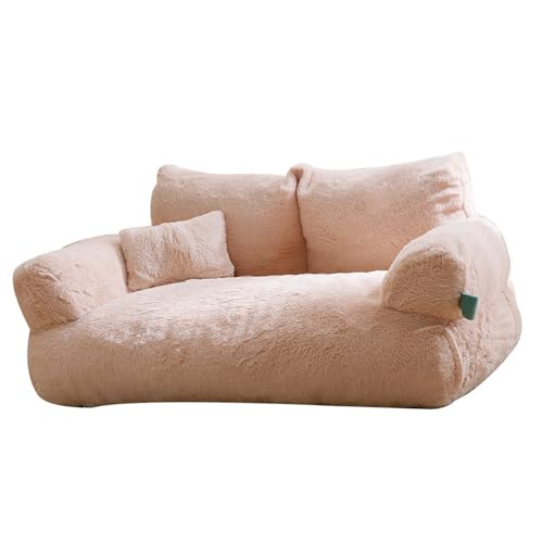 ZASCHMOY Haustier-Couchbett, Weiches, Flauschiges, Süßes Katzensofa, Plüschmaterial, Hunde- und Katzenbetten, Waschbar, Rutschfestes Design, Haustier-Sifa für den Innenbereich (BE-M) von ZASCHMOY