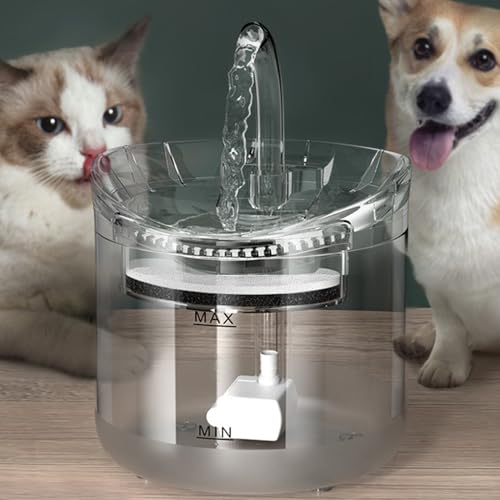 ZASCHMOY Katzenwasserbrunnen Hundewasserspender, 2L Super Leiser Automatischer Haustierbrunnen Hundewasserspender mit Ersatzfiltern für Katzen, Hunde (8er-Pack) von ZASCHMOY