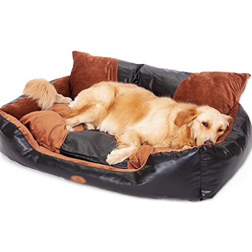 Hundebett, PU, groß, waschbar, mit Reißverschluss, mittlere und große Hunde, rutschfeste Unterseite, Haustierbett, Couchkissen, Haustierbett, 70 cm von ZAW