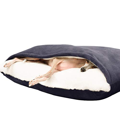 Hundebett Deluxe Hundebett Weiche Plüsch Haustier Bett - Hund Kiste Pad Matte Maschine Waschbare Anti-Rutsch Hundebetten Haustier Nest Indoor Nest Bett Katzenbett ( Color : Dark gray , Größe : 103cm ) von ZAW