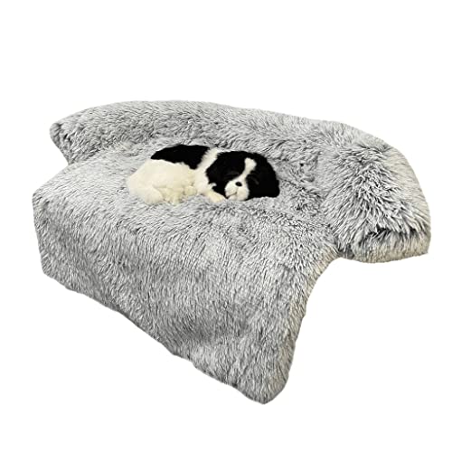 Hundebett Haustier Hund Matte Sofa Hund Bett verdickt Weiche Pad Decke Kissen Home Waschbare Teppich Warme Katze Bettmatte for Sofas Auto Hundematte Katzenbett ( Color : Light Grey , Größe : 84x84cm ) von ZAW