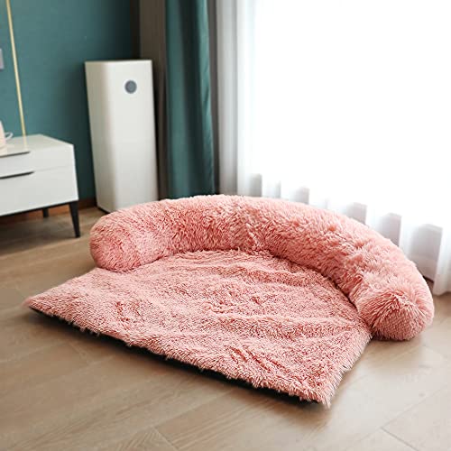 Hundebett Haustier Hund Matte Sofa Hundebett verdickte weiche Kissendecke Kissen Home waschbare Teppich warme Katze Bettmatte for Sofas Auto Bodenschutz Katzenbett ( Color : Pink , Größe : 100x85cm ) von ZAW