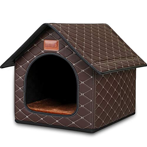 ZAW Großes Haustierbett für Hunde und Katzen, Höhle für Haustiere, Welpen, Winter, Sommer, faltbar, Katzennest, Haustierhaus, Haustierbett (Farbe: Braun, Größe: 65 cm) von ZAW