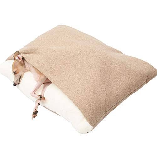 ZAW Hundebett Deluxe Hundebett Weiche Plüsch Haustier Bett - Hund Kiste Pad Matte Maschine Waschbare Anti-Rutsch Hundebetten Haustier Nest Indoor Nest Bett Katzenbett (Color : Khaki, Größe : 103cm) von ZAW