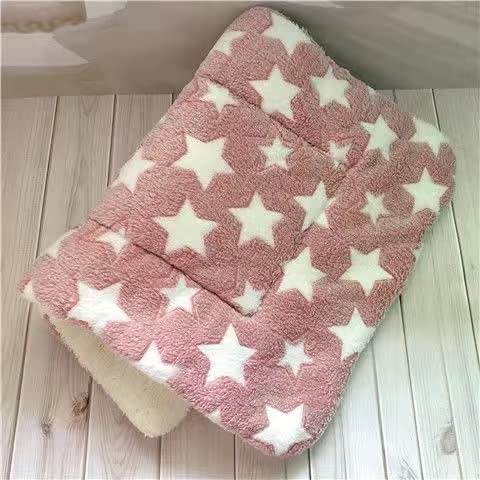 ZAW Hundebett Flanell verdicktes Haustier weiche Fleece-Pad Haustierhundkatze-Blank Bett-Matte for Welpen Chihuahua-Kissen Home-Teppich Halten Sie warme Schlafendeckel Katzenbett von ZAW