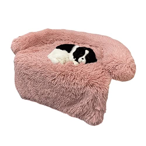 ZAW Hundebett Haustier Hund Matte Sofa Hund Bett verdickt Weiche Pad Decke Kissen Home Waschbare Teppich Warme Katze Bettmatte for Sofas Auto Hundematte Katzenbett (Color : Pink, Größe : 100x85cm) von ZAW