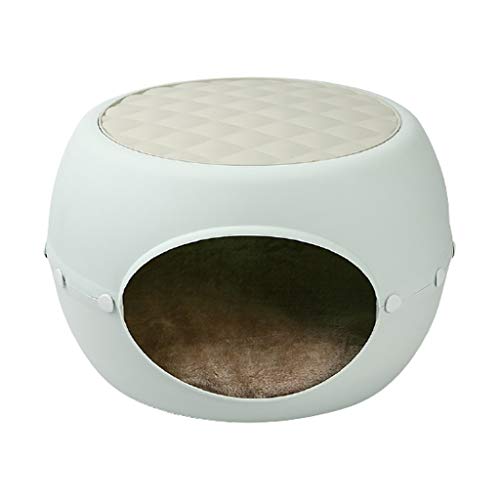 ZAW Hundebett Katze Home Tragbare Haustier Bett Haus Warme und gemütliche Katzenbett für Haustiere Abnehmbare Reise Hausstuhl Tier Nest Für kleine Tiere Katzenbett (Color : Green) von ZAW