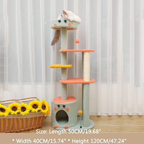 ZAW Kratzbaum Dinosaurier Katze Kletterrahmen Katze Baum Turm Katze Haus Sisal Katze Kratzer Beitrag Haustiere Condo Indoor Cat Aktivitätsstand Katzenbaum Kratzbäume (Größe : 120cm) von ZAW