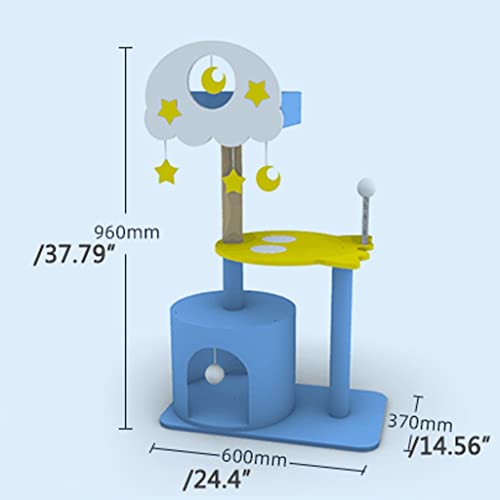 ZAW Kratzbaum Katze Baum Katze Turm Große Blaue Katze Kletterrahmen Katze Kratzer Beitrag Multi-Layer Springplattform Robuste Katze Möbel Katzenbaum Kratzbäume (Color : C) von ZAW