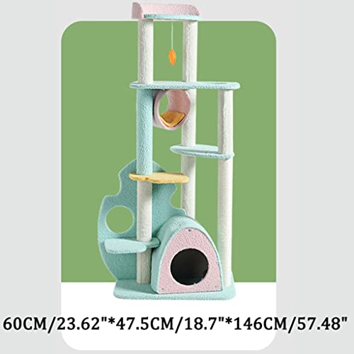 ZAW Kratzbaum Katze Turm Baum Katze Kletterrahmen Möbel Sisal Katze Kratzer Beitrag Multi-Layer Springplattform Indoor Cat Condo Katzenbaum Kratzbäume (Größe : 146cm) von ZAW