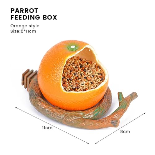 Lustiger Vogelfutterspender in Fruchtform für Papageien, Orange, Granatapfel, Futter- und Wassernapf, Futterbehälter für Kisten, Käfige, Heimtierbedarf von ZAWR