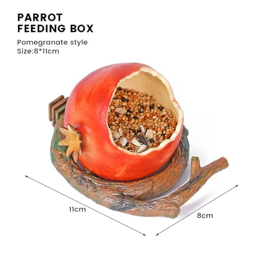 Lustiger Vogelfutterspender in Fruchtform für Papageien, Orange, Granatapfel, Futter- und Wassernapf, Futterbehälter für Kisten, Käfige, Heimtierbedarf von ZAWR