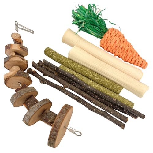 ZBIianxer Kauspielzeug-Set für kleine Haustiere, langlebiges und sicheres Spielzeug, perfekt für Hamster, Vogel und Kaninchen, Gesundheit, Papageien, Kauspielzeug zum Aufhängen, Gras, Papagei, von ZBIianxer