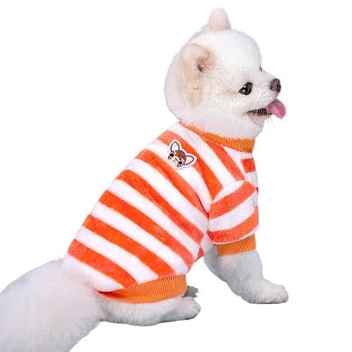 ZBJZUIMEI Hundebekleidung Hundehemden Kleine Hunde Sommer Basis T-Shirt Welpe Kleidung Sweatshirt Weiche Baumwolle Kurzarm Haustierkleidung-orange-XL von ZBJZUIMEI