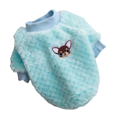 ZBJZUIMEI Hundebekleidung Warme Haustierkleidung Süßer Obstdruckmantel Mittel Kleiner Hund Katze Hemdjacke Teddy Bulldoggen Winteroutfit Weich-blau-XL von ZBJZUIMEI