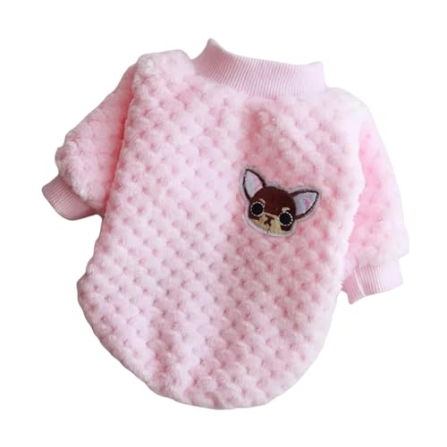 ZBJZUIMEI Hundebekleidung Warme Haustierkleidung Süßer Obstdruckmantel Mittel Kleiner Hund Katze Hemdjacke Teddy Bulldoggen Winteroutfit Weich-rosa-XL von ZBJZUIMEI