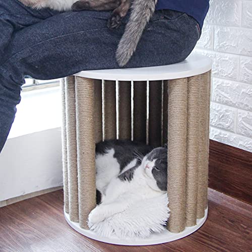 ZCLNYVGJ 2-In-1-Katzenhausbett, Katzenhocker Für Drinnen/Haustierhaussitz/Hundehöhle, Multifunktionales Kätzchenbett Mit Abnehmbarem Kissen, Einfacher Aufbau von ZCLNYVGJ