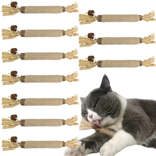 ZDL Katzenminze Sticks für Katzen, 10 Stück Matatabi Katze Kauspielzeug,Matatabi Stick Katze Sticks, Matatabi-Kausticks als Katzenspielzeug, Kauholz Katze Catnip Sticks von ZDL