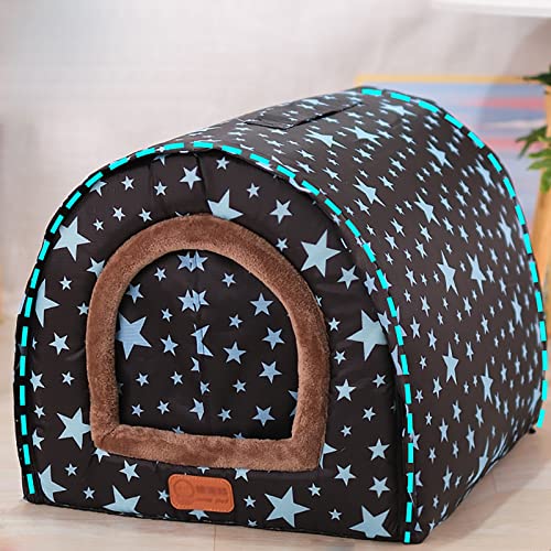 Outdoor Katzenhaus mit Vorhang, Katzenhaus Outdoor Winterfest, Hundehütte Outdoor Winterfest, Hundehütten for Große Hunde Draußen, 600D Oxford Tuch (Color : 4, Size : XXL) von ZDMZR