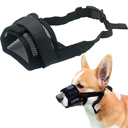 ZEACCT Nylon-Maulkorb Für Hunde, Hunde Maulkorb, Nylonnetz Maulkörbe, Mesh Soft Muzzles, Atmungsaktiv, Sicherer, Schneller Sitz Für Kleine, Mittelgroße Hunde, Verhindert Das Beißen, Kauen Und Bellen von ZEACCT