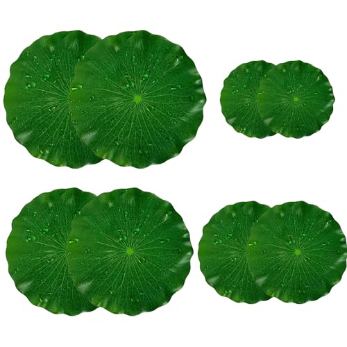 ZEACCT 8 Stück Künstliche Lotusblätter, Schwimmender Schaumstoff Lotusblätter, Seerosenblätter, Seerose Pads, Schaumstoff Schwimmende Teichpflanzen für Aquarium Garten Pool von ZEACCT