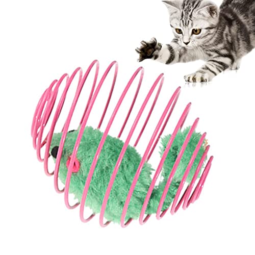 Interaktive Spielzeug für Katzen, Faux Maus in Dosenkätzchen Spielzeug, Frühling Kreative Katze Ball Spielzeug für innenkatzen Kätzchen, lustige fangen Spiele Geschenke Zekkle von ZEKKLE