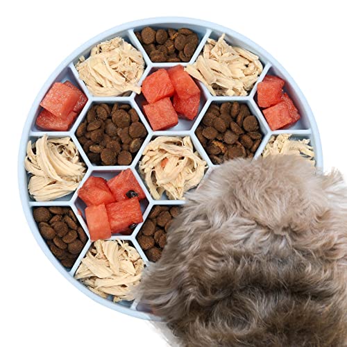 Silikon-Langzeit-Feeder-Hundeschalen,Rutschfeste Puzzle Hundeschale mit Silikon - Rutschfeste Hundefutterschüssel mit Kippfreiem Boden Saugnapf für Hunde Katze Zekkle von ZEKKLE